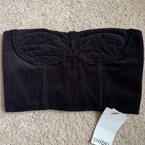 Snidel Black Ribbed Crop Top
